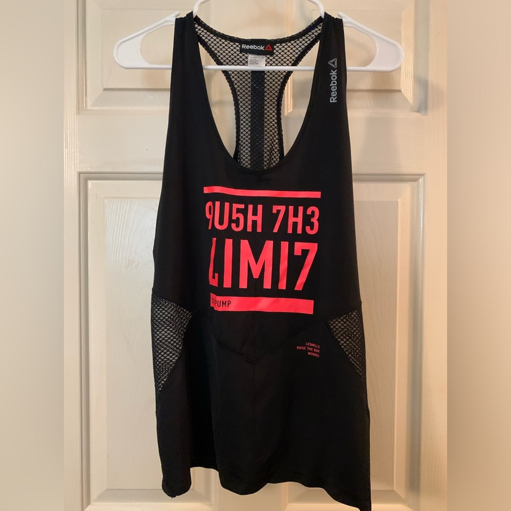 Large Black Les Mills Reebok Workout tank